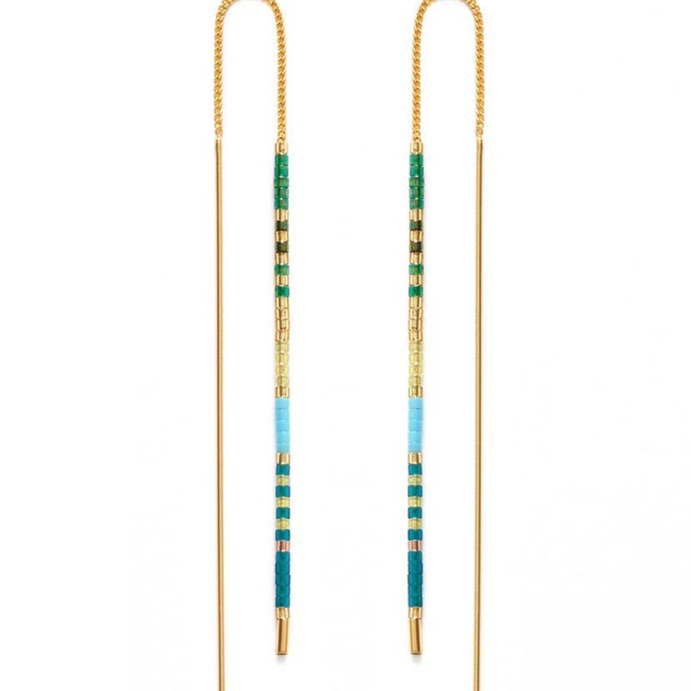 Miyuki Seed Bead Threader Earrings